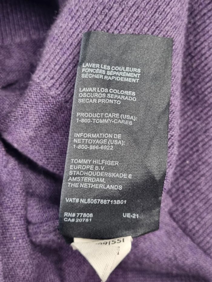Pull col V Tommy Hilfiger violet, XL Hommes - photo numéro 7