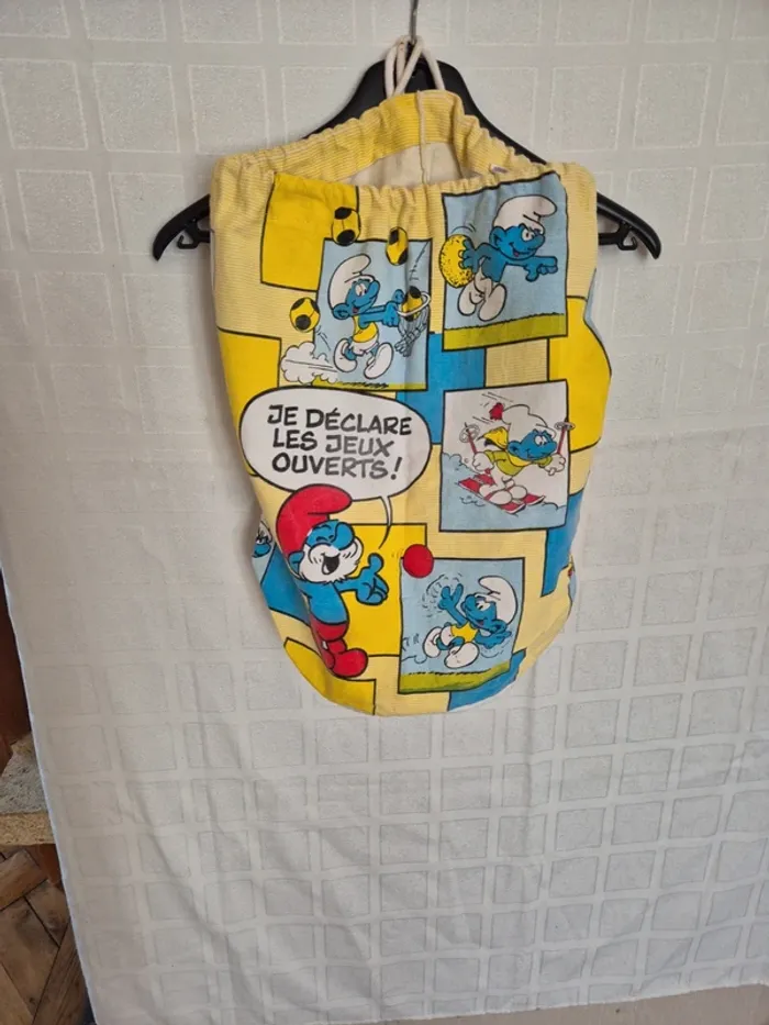 sac polochon vintage schtroumpf