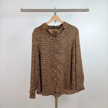 Blouse fluide léopard Kiabi Eco Conception col mao taille 42-44 A844