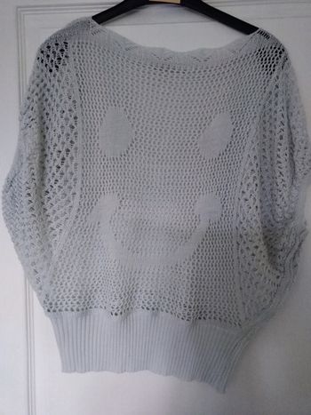 Pull taille unique en mailles blanc