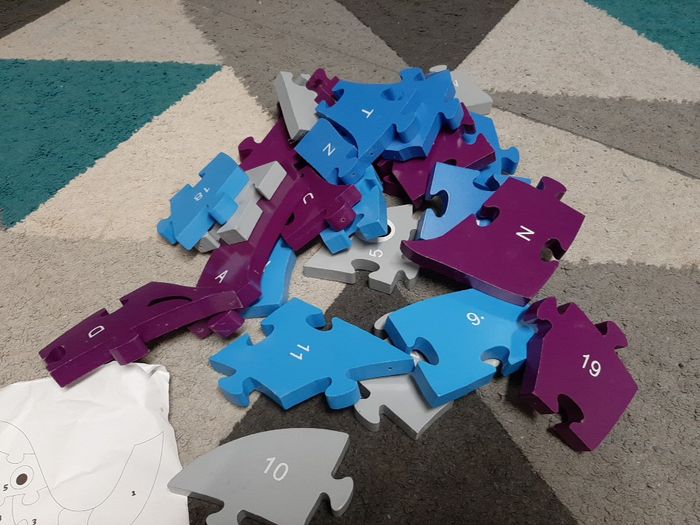 puzzle éducatif en bois épais double face éléphant BS complet + notice - photo numéro 4