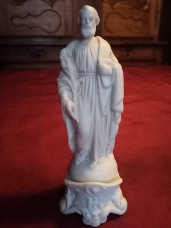 Ancien saint joseph en biscuit hauteur 16 cm ( n°6)