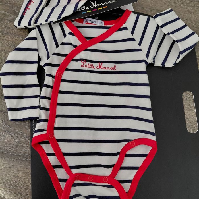 Little Marcel - ensemble Body bonnet et chaussons 1 mois - photo numéro 3