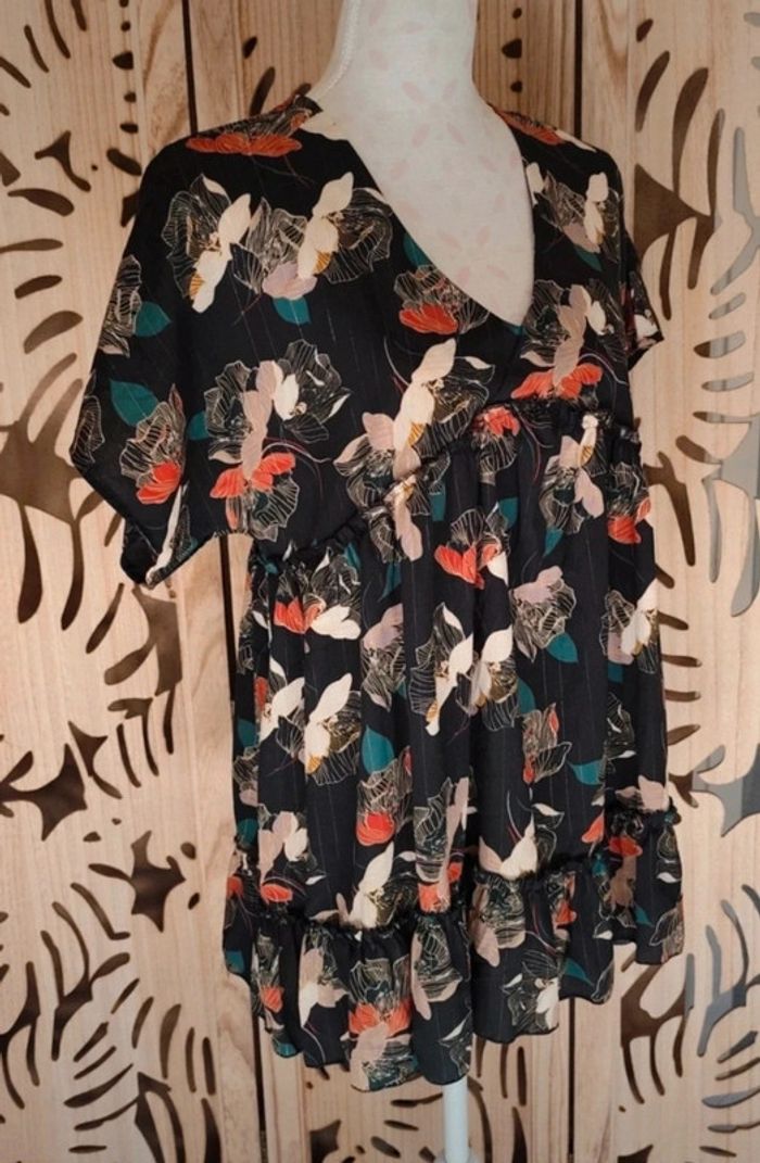 Robe mini ou tunique imprimé floral Fabriqué en France - photo numéro 4
