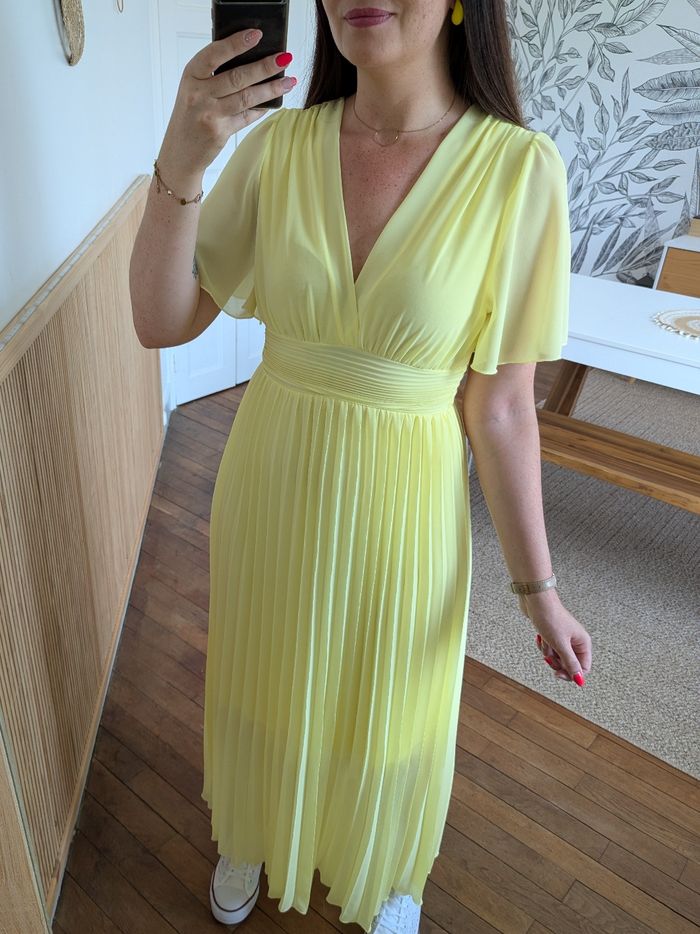 Robe longue Shanghai jaune pâle Taille unique - photo numéro 2