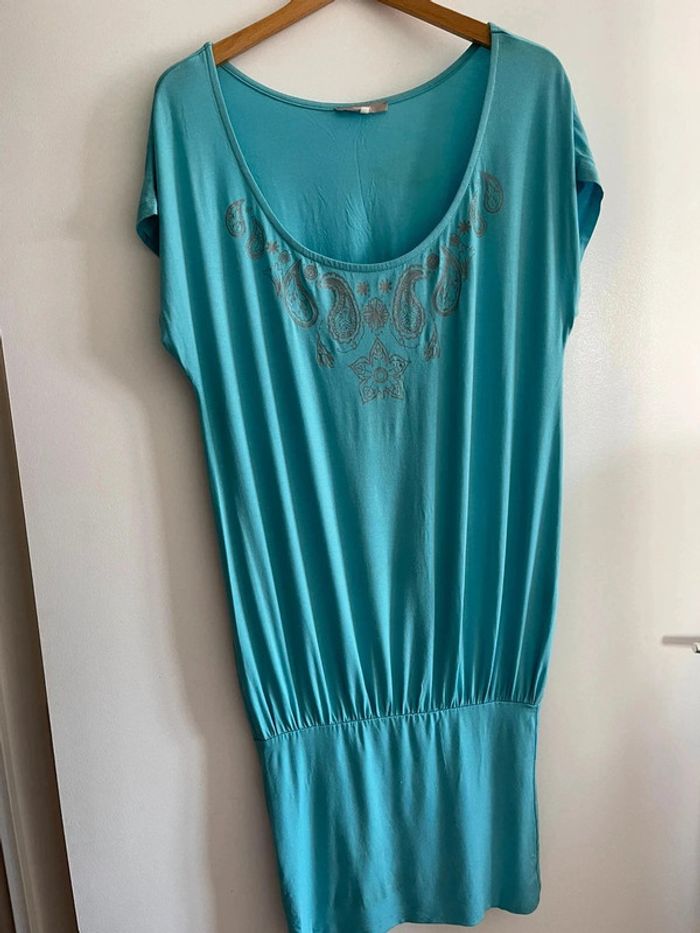 Robe de plage turquoise - robe d’ete 42/44 - photo numéro 3