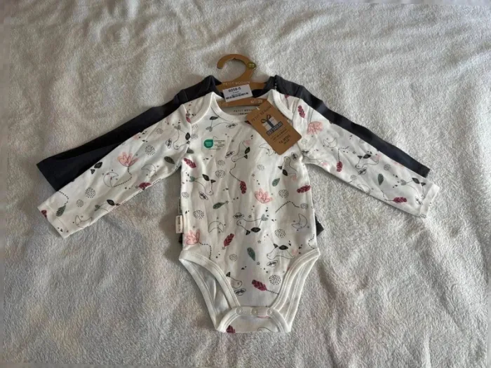 Lot de 2 bodies bébé manches longues Petit Béguin – 18 mois