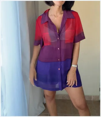 Chemise Weill 42 rouge et violette TBE