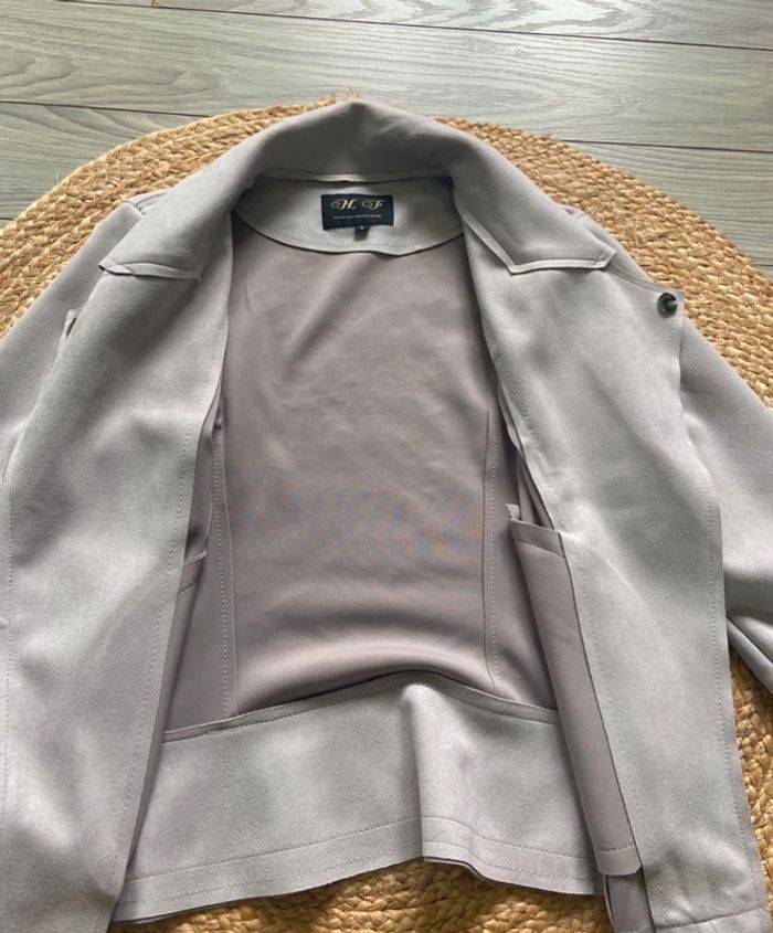 🩶 Veste blouson femme en suédine grise Taille L 🩶 - photo numéro 6