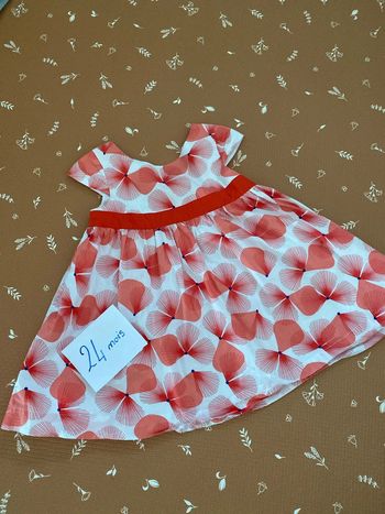 Robe 23 mois - fleurs rouge