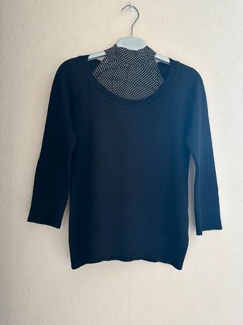 Pull noir en laine et acrylique col rond femme taille 36 Caroll