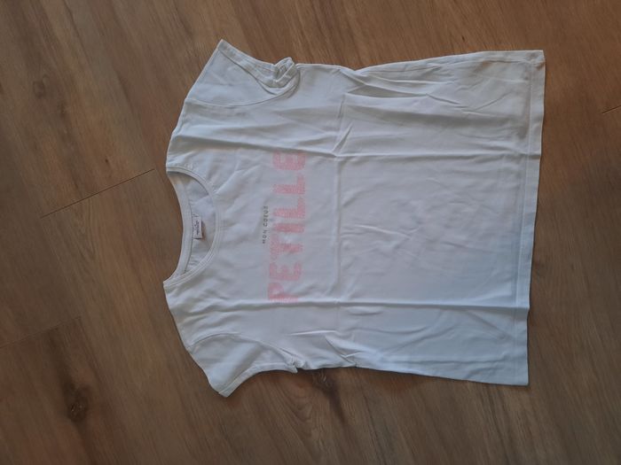 T-shirt manches courtes blanc imprimé corail TAO 12 ans - photo numéro 1