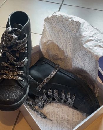 baskets noires pailletées