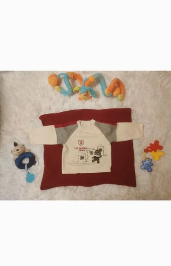 Sweat molletonné "L'as Du Roller Blade" T. 18 Mois 💮 35% Coton 65% Polyester