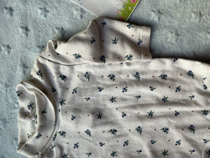 sous pull body manches longues blanc motifs fleurs bleu 3 mois kiabi - photo numéro 6