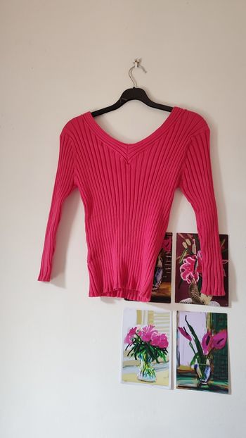 Pull rose vintage stretch taille S