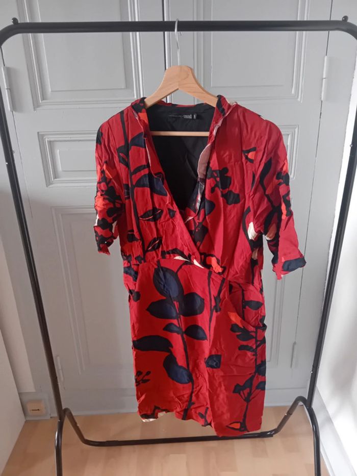 Robe rouge à fleurs 🌸 Captain Tortue - 40