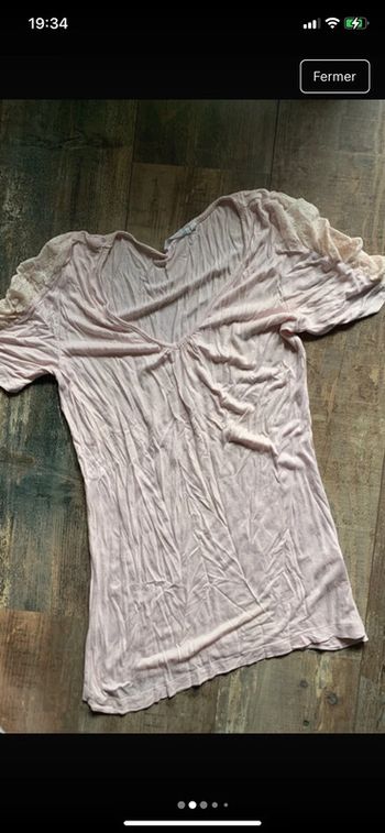 Tee shirt rose pâle original