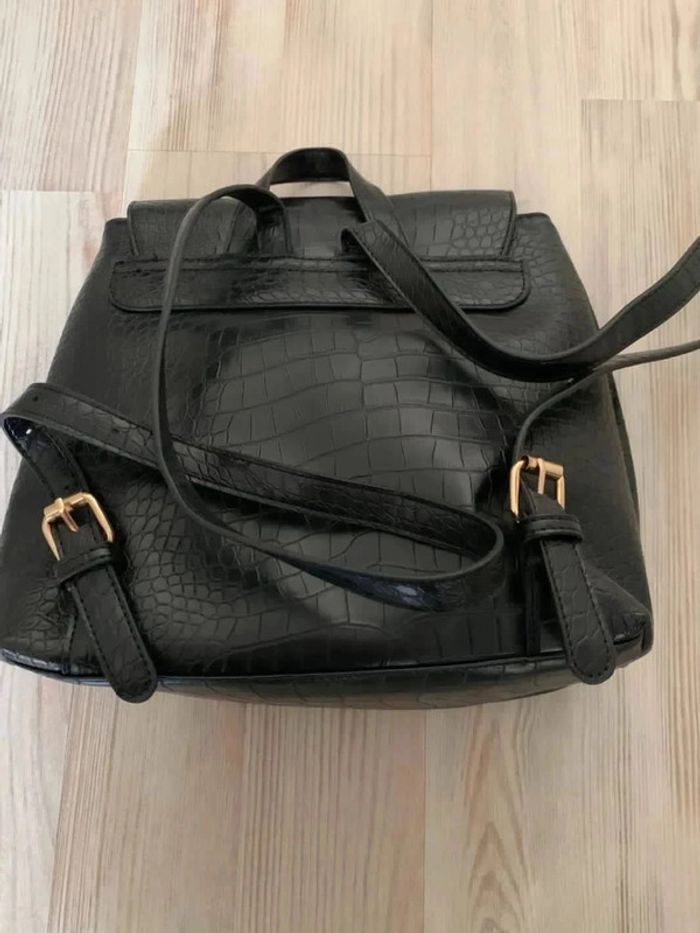 Sac à dos noir , atelier royal effet croco femme – Grande capacité & look chic - photo numéro 4