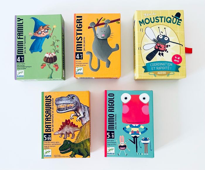 Lot de 5 jeux de société Djeco