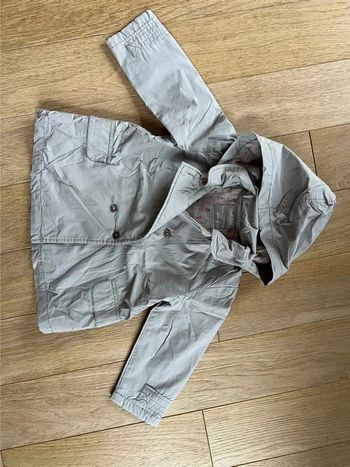 Manteau à capuche bout chou 36 mois gris fille très bon état