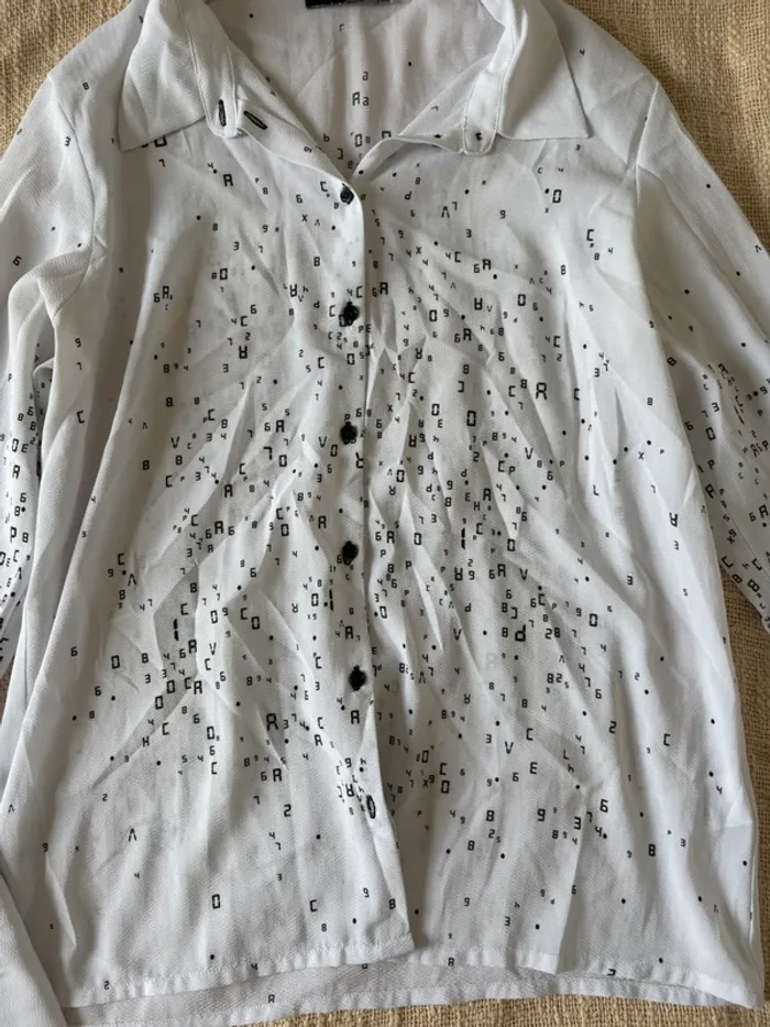 Chemise Cop Copine - Taille 36 blanche et noir - photo numéro 2