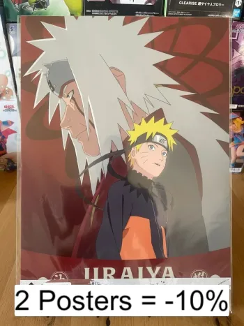 Naruto - Poster cartonné Jiraiya & Naruto A3 - Ichiban Kuji Shinobi no Kizuna (Lot F)