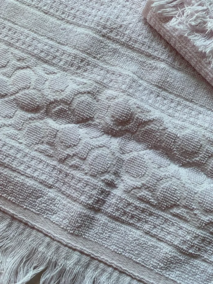 Lot de 2 serviettes essuies main rose clair - photo numéro 4