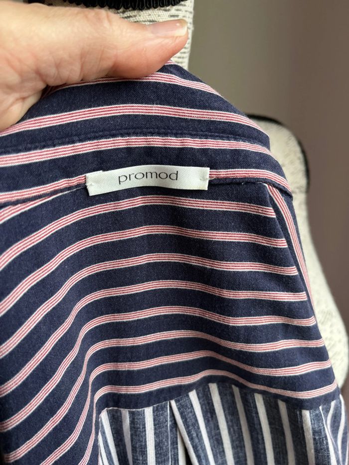 Chemise bleue marine et rose/rouge - photo numéro 5