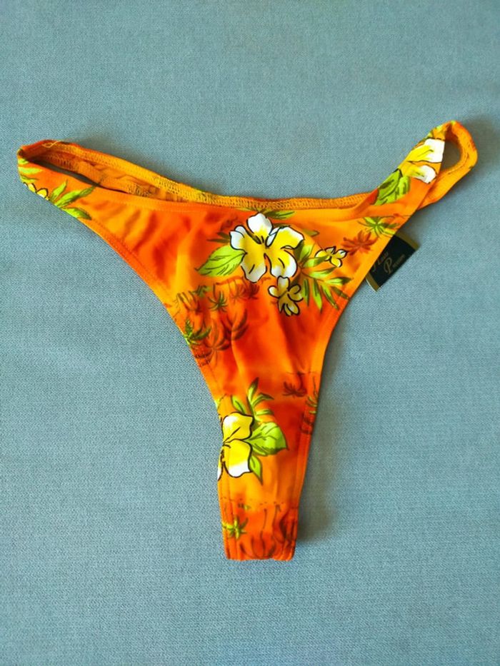 Haut de bikini tropical orange – Taille 44 – Haute Pression – Neuf avec étiquette