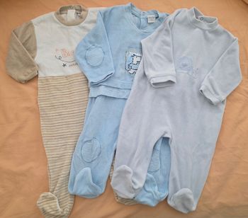 Lot de 3 babygros velours 12 mois