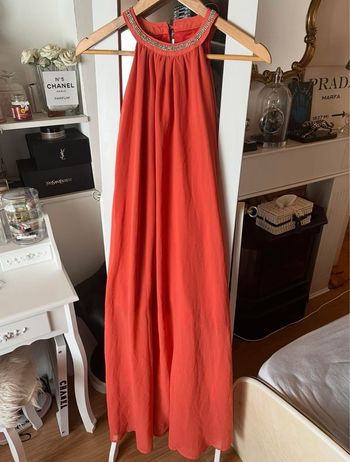 Longue robe fluide légère corail T.M + lien Aimite TBE 👗