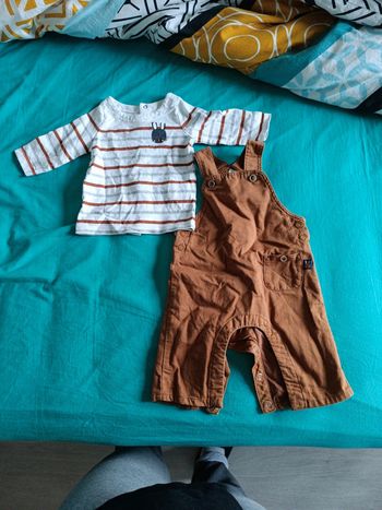 Salopette et t-shirt 3 mois garçon orchestra