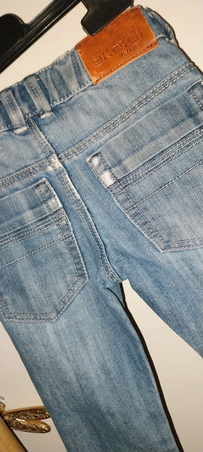 Jean slim Okaidi bleu used effect 2 ans Très bon état - photo numéro 7