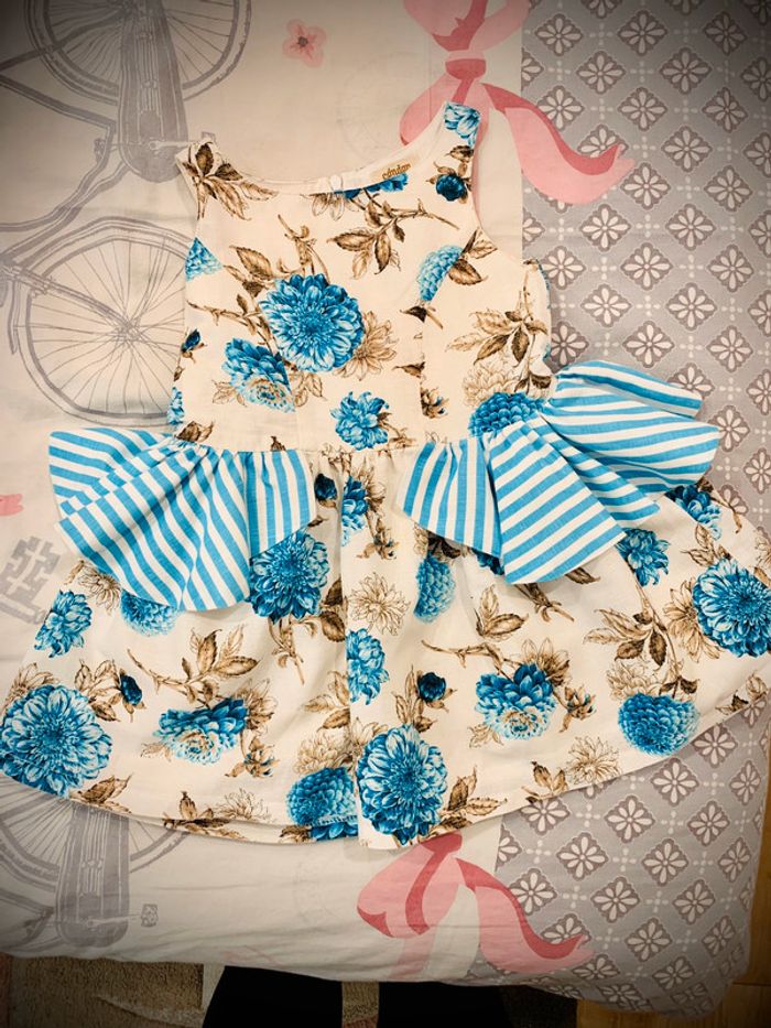 Robe Condor turquoise et ivoire T4ans