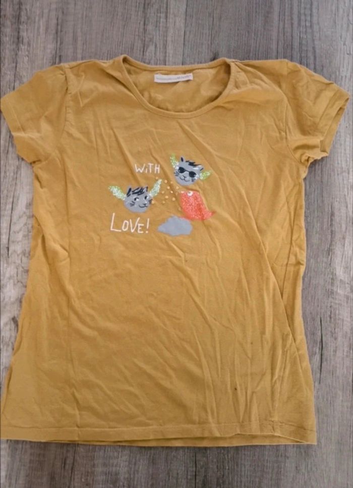 Tee shirt moutarde imprimé 12 ans