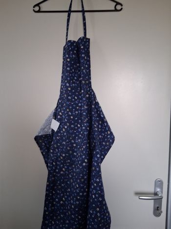 Tablier de cuisine vintage bleu