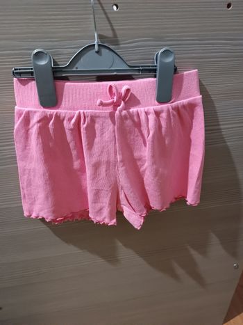 Short rose côtelé fluide