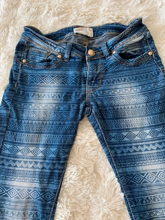 Jean skinny à motif - Taille L - Très bon état - photo numéro 3