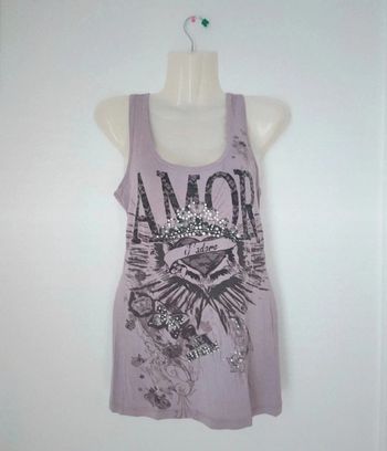 Débardeur à motifs vintage y2k dos en dentelle