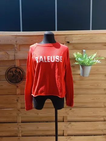 Pull inscription "Râleuse" taille S