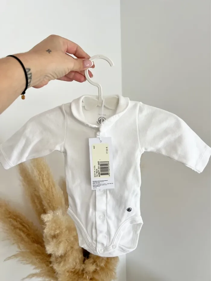 Lot de 2 bodies col Claudine 1m/54cm - Petit Bateau - photo numéro 3