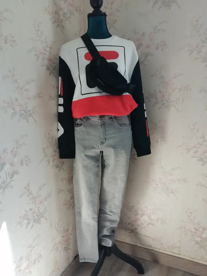 Sweat tricolor mixte avec logo sur les manches authentique / fila / (S) - photo numéro 2