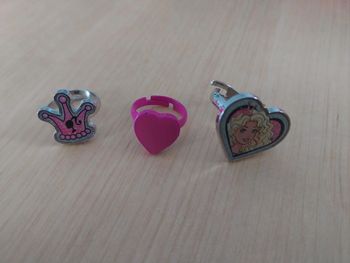 Lot de 3 bagues ajustables fille Barbie