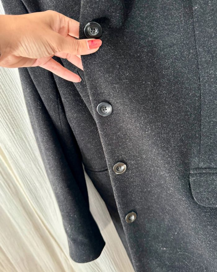 Manteau vintage gris anthracite, laine - 46 - photo numéro 3