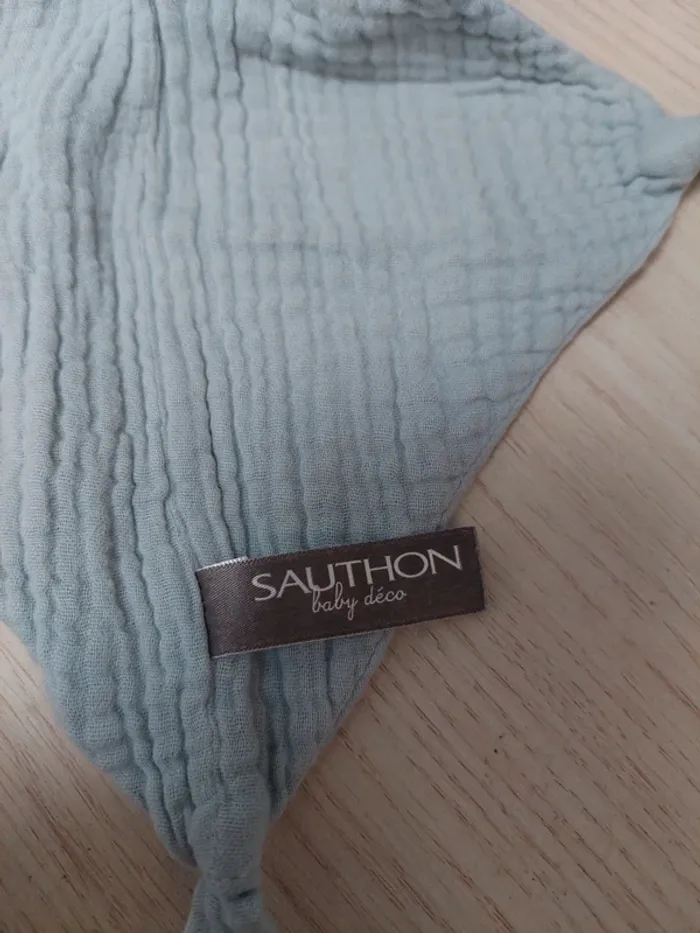 Sauthon - doudou ourson lange bleu - photo numéro 4