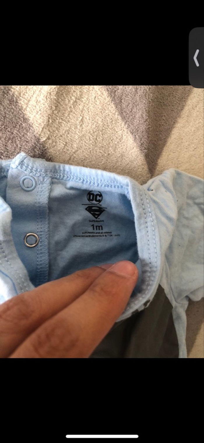 Pyjama bébé super man taille 1 mois - photo numéro 3