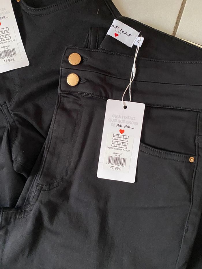 Lot Jeans Power Skinny Noir Naf Naf Taille 40 - photo numéro 4