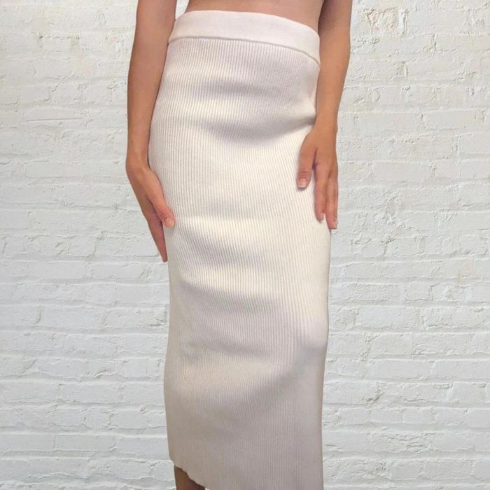 jupe longue Bershka blanc taille L - photo numéro 2