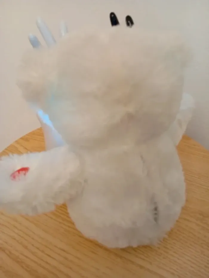 Veilleuse Peluche ours blanc teddy lumineux - photo numéro 5